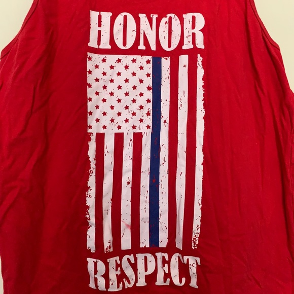 Honor respect American flag red tank - Picture 2 of 3
